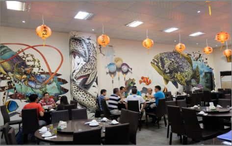 巴南区海鲜餐厅墙体彩绘